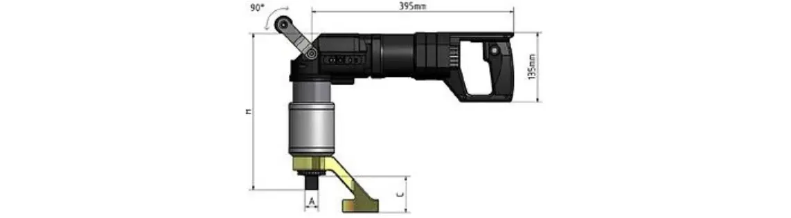 TEWS sähkövääntimen mittakuva